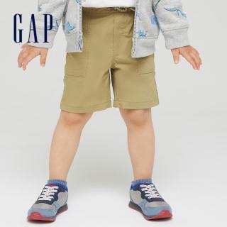 【GAP】男幼童 工裝運動直筒短褲(759207-卡其色)
