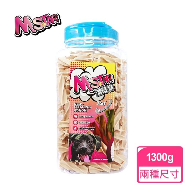 【momo獨家販售★M Star】四星潔牙骨桶裝1300gx2桶組(狗零食/狗潔牙)