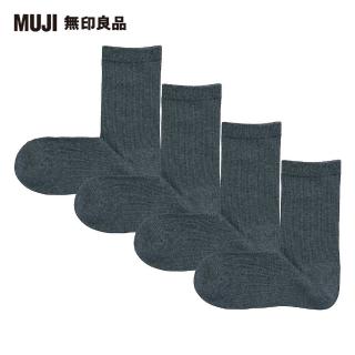 【MUJI 無印良品】女棉混足口寬鬆舒適直角襪四雙組(墨灰23~25cm)