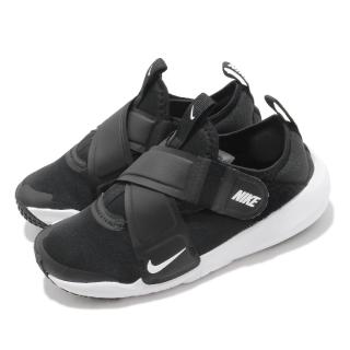 【NIKE 耐吉】慢跑鞋 Flex Advance 運動 童鞋 輕量 透氣 舒適 魔鬼氈 中童 穿搭 黑 白(CZ0186-002)