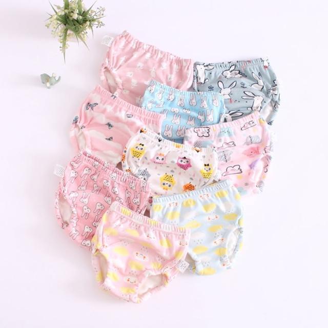 【JoyNa】學習褲 5層紗嬰兒純棉尿布褲6件入(90碼.100碼.110碼)