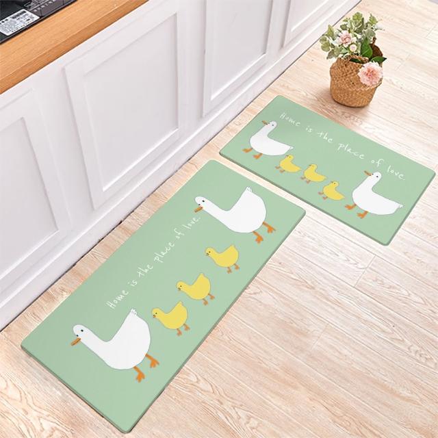 【半島良品】買長送短-防油防水減壓皮革廚房地墊120x45+75x45cm(多款選 台灣印刷 輕回彈 減壓好清潔)