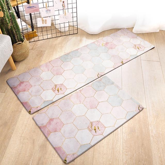 【半島良品】買長送短-防油防水減壓皮革廚房地墊120x45+75x45cm(多款選 台灣印刷 輕回彈 減壓好清潔)