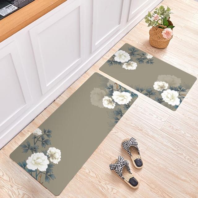 【半島良品】買長送短-防油防水減壓皮革廚房地墊120x45+75x45cm(多款選 台灣印刷 輕回彈 減壓好清潔)