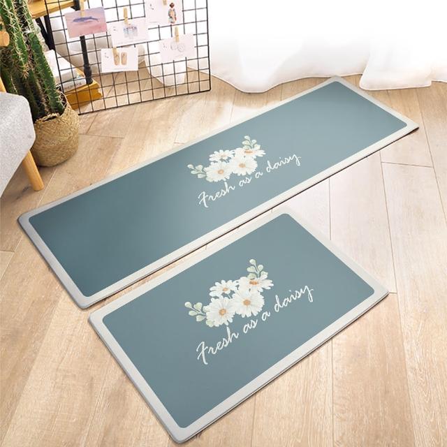 【半島良品】買長送短-防油防水減壓皮革廚房地墊120x45+75x45cm(多款選 台灣印刷 輕回彈 減壓好清潔)