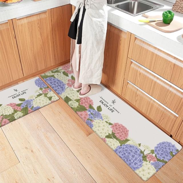 【半島良品】買長送短-防油防水減壓皮革廚房地墊120x45+75x45cm(多款選 台灣印刷 輕回彈 減壓好清潔)