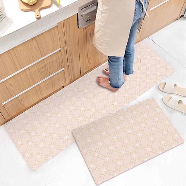 【半島良品】買長送短-防油防水減壓皮革廚房地墊120x45+75x45cm(多款選 台灣印刷 輕回彈 減壓好清潔)