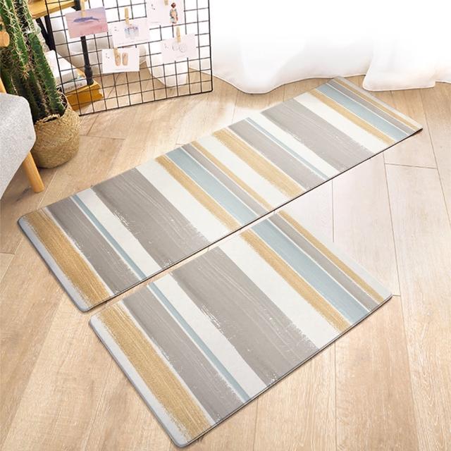 【半島良品】買長送短-防油防水減壓皮革廚房地墊120x45+75x45cm(多款選 台灣印刷 輕回彈 減壓好清潔)