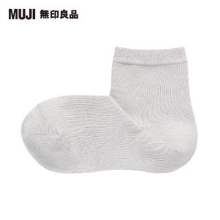 【MUJI 無印良品】女棉混足口寬鬆舒適直角短襪(灰銀23~25cm)