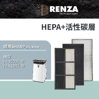 【RENZA】濾網適用 SHARP 空氣清淨機 KI-J100T-W KI-J101T-W(替代 FZ-J1XHFE FZ-J1XDFE FZ-J1XPFE)