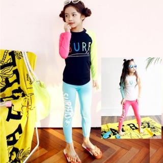 【泳衣果】兒童泳裝卡漫長袖長褲兒童泳衣二件式小朋友泳衣(M-4L)