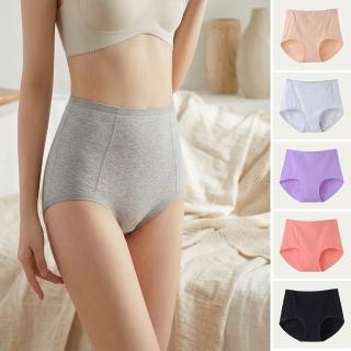 【Threeshape】5件組超加大尺碼高腰女內褲 (XL-6XL 加大碼 全棉 大碼內褲 高腰內褲 女三角褲)
