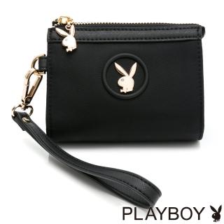 【PLAYBOY】零錢包附手挽帶 Breeze系列(黑色)