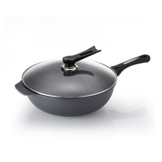 【義大利CUOCO】大寶T3系列鈦晶岩深炒鍋34cm-電磁爐適用