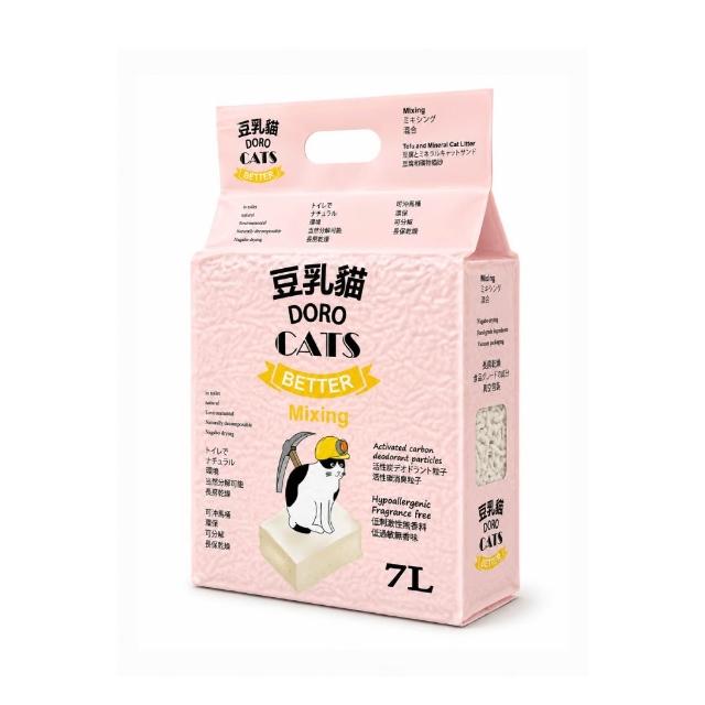 【DORO CATS 豆乳貓】混合豆腐礦物貓砂7L-6入(豆腐砂、貓砂、礦砂、環保貓砂)