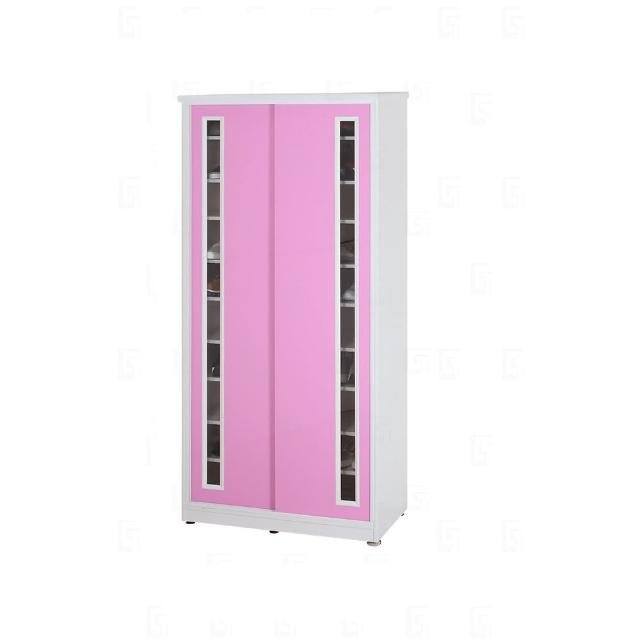 【艾蜜莉的家】2.7尺塑鋼壓克力推門鞋櫃