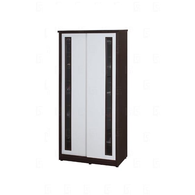 【艾蜜莉的家】2.7尺塑鋼壓克力推門鞋櫃