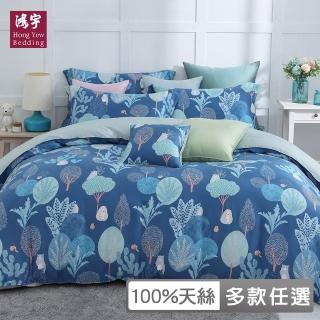 【HongYew 鴻宇】300織天絲 兩用被床包組-多款任選(雙人特大)