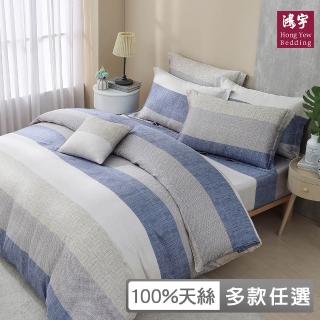 【HongYew 鴻宇】300織天絲 薄被套床包組-多款任選(雙人)