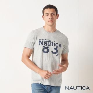 【NAUTICA】男裝 造型LOGO圖騰短袖T恤(灰色)