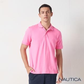 【NAUTICA】男裝 經典純棉短袖POLO衫(粉)