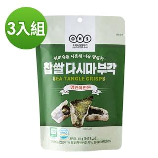 【即期品】韓味不二 昆布米脆餅乾 3入組(30g*3入)