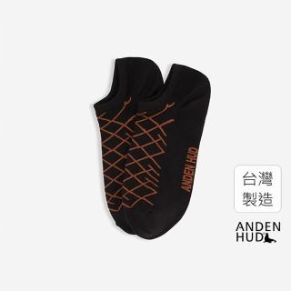 【Anden Hud】男款．城市光影．舒棉船型襪(黑色-交織線)