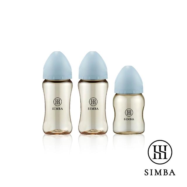 【Simba 小獅王辛巴】新生適用-蘊蜜鉑金PPSU寬口防脹氣奶瓶輕奢組(2中1小/主導式餵奶專用)