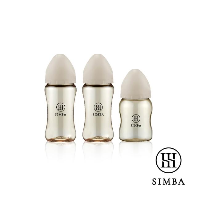 【Simba 小獅王辛巴】新生適用-蘊蜜鉑金PPSU寬口防脹氣奶瓶輕奢組(2中1小/主導式餵奶專用)