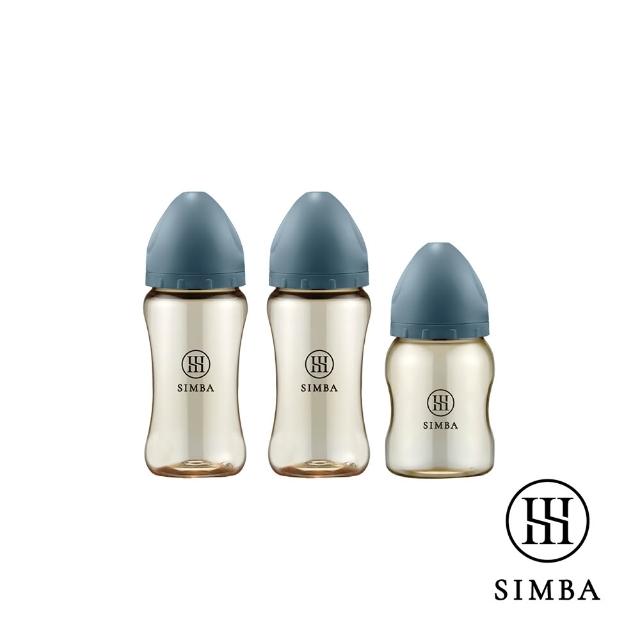 【Simba 小獅王辛巴】新生適用-蘊蜜鉑金PPSU寬口防脹氣奶瓶輕奢組(2中1小/主導式餵奶專用)