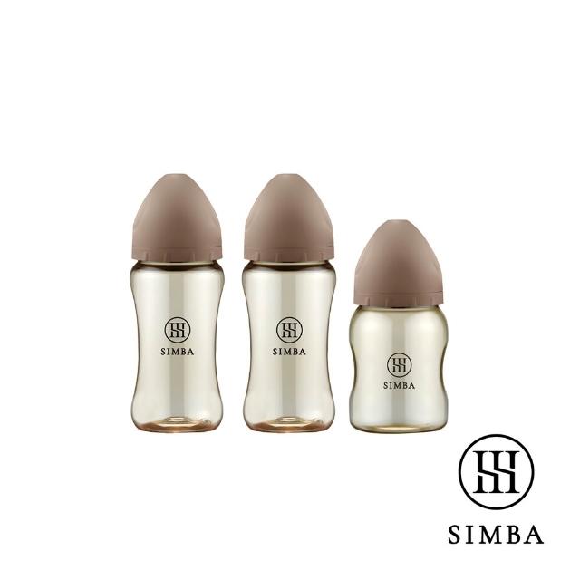 【Simba 小獅王辛巴】新生適用-蘊蜜鉑金PPSU寬口防脹氣奶瓶輕奢組(2中1小/主導式餵奶專用)