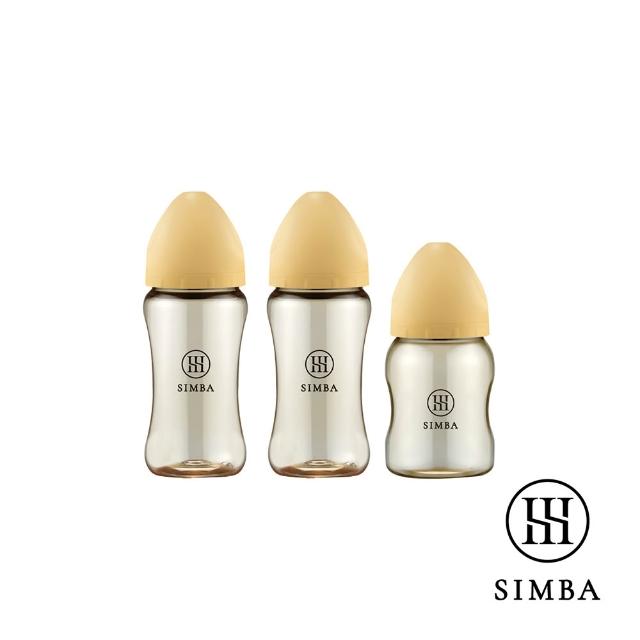 【Simba 小獅王辛巴】新生適用-蘊蜜鉑金PPSU寬口防脹氣奶瓶輕奢組(2中1小/主導式餵奶專用)