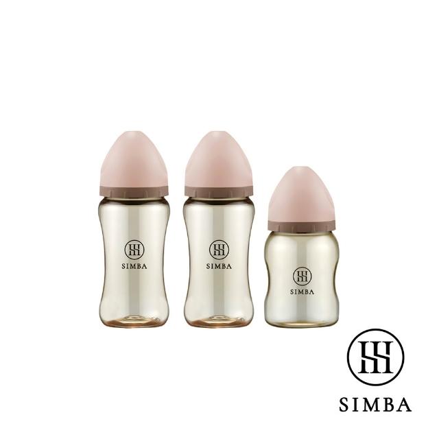 【Simba 小獅王辛巴】新生適用-蘊蜜鉑金PPSU寬口防脹氣奶瓶輕奢組(2中1小/主導式餵奶專用)