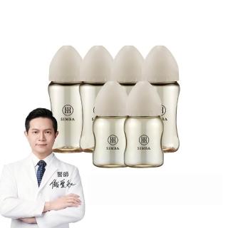 【Simba 小獅王辛巴】新生適用-蘊蜜鉑金PPSU寬口防脹氣奶瓶(4中2小/主導式餵奶專用)