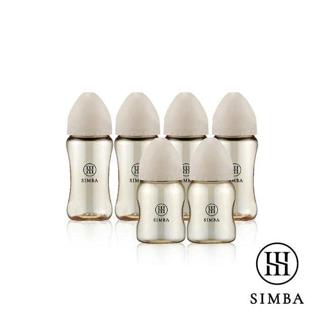【Simba 小獅王辛巴】新生適用-蘊蜜鉑金PPSU寬口防脹氣奶瓶(4中2小/主導式餵奶專用)