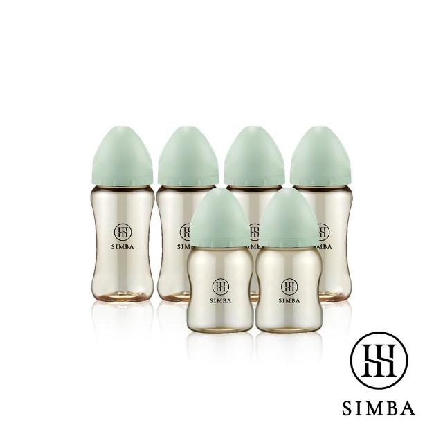 【Simba 小獅王辛巴】新生適用-蘊蜜鉑金PPSU寬口防脹氣奶瓶(4中2小/主導式餵奶專用)