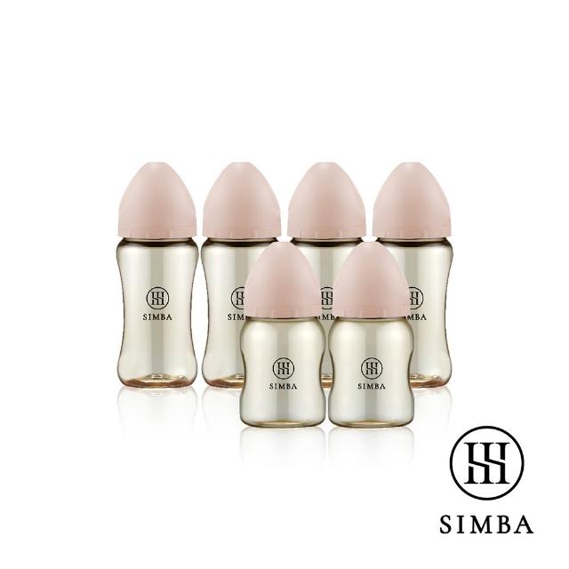 【Simba 小獅王辛巴】新生適用-蘊蜜鉑金PPSU寬口防脹氣奶瓶(4中2小/主導式餵奶專用)