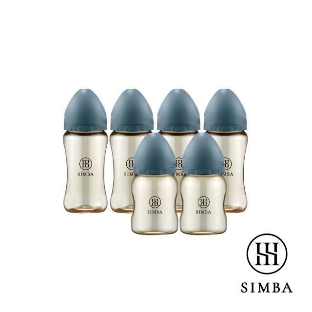 【Simba 小獅王辛巴】新生適用-蘊蜜鉑金PPSU寬口防脹氣奶瓶(4中2小/主導式餵奶專用)