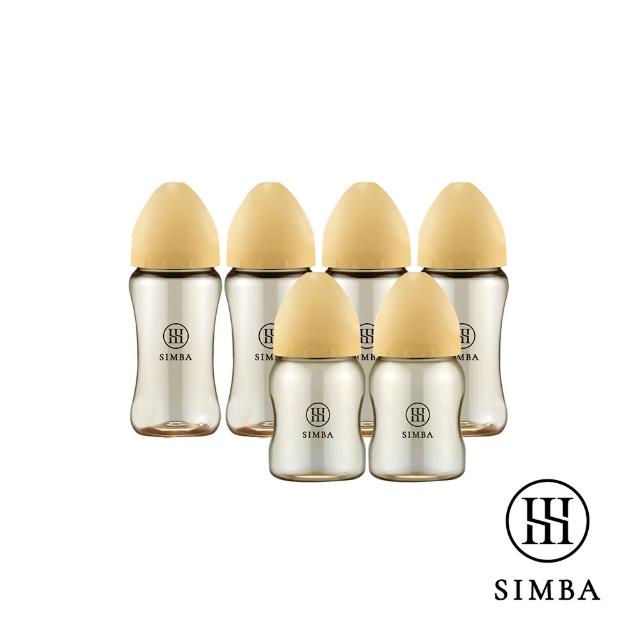 【Simba 小獅王辛巴】新生適用-蘊蜜鉑金PPSU寬口防脹氣奶瓶(4中2小/主導式餵奶專用)