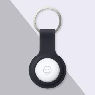 【YULE生活】AirTag 矽膠保護套 金屬環鑰匙圈 紳士黑色(防刮保護套)