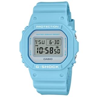 【CASIO 卡西歐】卡西歐G-SHOCK鬧鈴電子錶-天空藍(DW-5600SC-2)