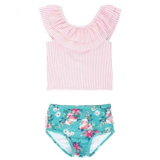 【Rufflebutts】小女童UPF 50+防曬兩件式無袖泳裝_夏日粉甜心(RBSG21-16)