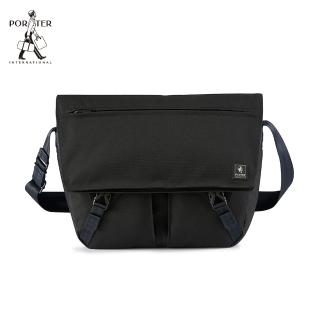 【PORTER INTERNATIONAL】UNION造型斜背包(黑)