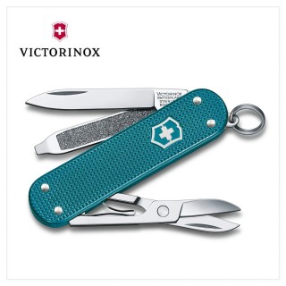 【VICTORINOX 瑞士維氏】Wild Jungle經典鋁合金湖水藍 5用瑞士刀款 58mm(0.6221.242G)