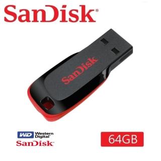 【SanDisk 晟碟】[高CP值] 64G Cruzer Blade USB 隨身碟(原廠5年保固  輕巧鋒型碟)