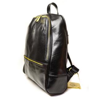 【Manufactus】義大利皮革純手工製作黑色後背包