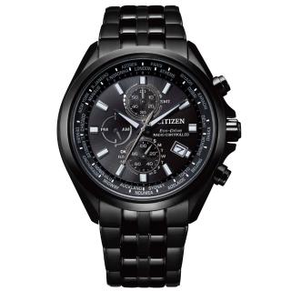 【CITIZEN 星辰】無限巔峰電波光動能計時男錶-黑/44mm(AT8205-83E)