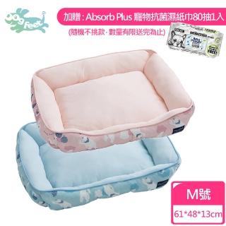 【Dogfeet】抗菌白熊涼感方形床M《藍｜粉》(冷感抗菌 寵物涼感床 寵物涼墊)