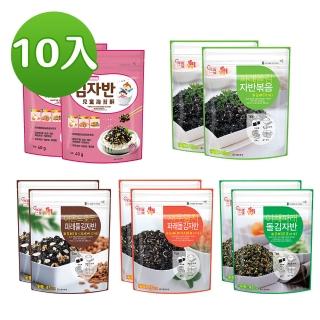 【韓味不二】韓國海苔酥 40g/45gX10入 口味任選(原味/蔬菜/兒童40g22.3.29/杏仁&核桃/ 蝦子&鯷魚)