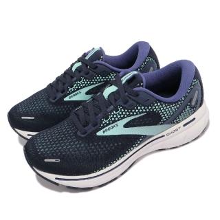 【BROOKS】慢跑鞋 Ghost 14 寬楦 運動休閒 女鞋 避震 柔軟 穩定 3D彈力列印科技 藍 白(1203561D446)